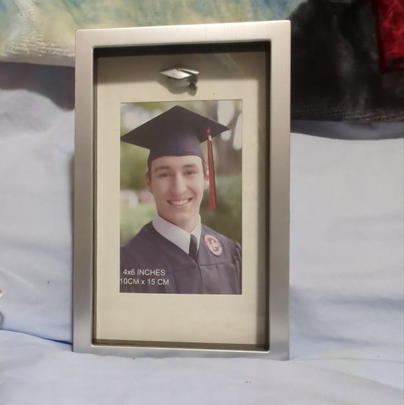 💥$6💥Picture Frame Shadow Box for 4x6 Photo Black-Silver Velvet Back NWOT - Picture 3 of 6